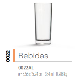 VASO LEXINGTON BEBIDAS 0022 x 12U